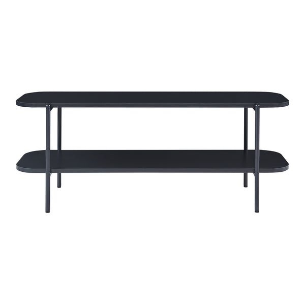Meuble TV Samnanger acier panneau de particules 120 x 40 x 45 cm noir [en.casa]