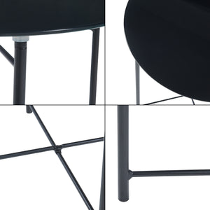 Table d'appoint Ödeshög acier verre trempé 45 x 42 cm noir [en.casa]
