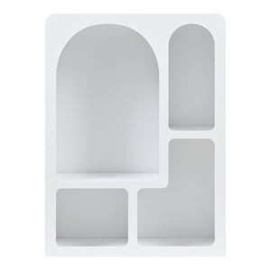 Scaffale Basso Vågå con 4 Scomparti Geometrici 80x60x24 cm Bianco [en.casa] 