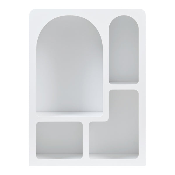 Scaffale Basso Vågå con 4 Scomparti Geometrici 80x60x24 cm Bianco [en.casa] 