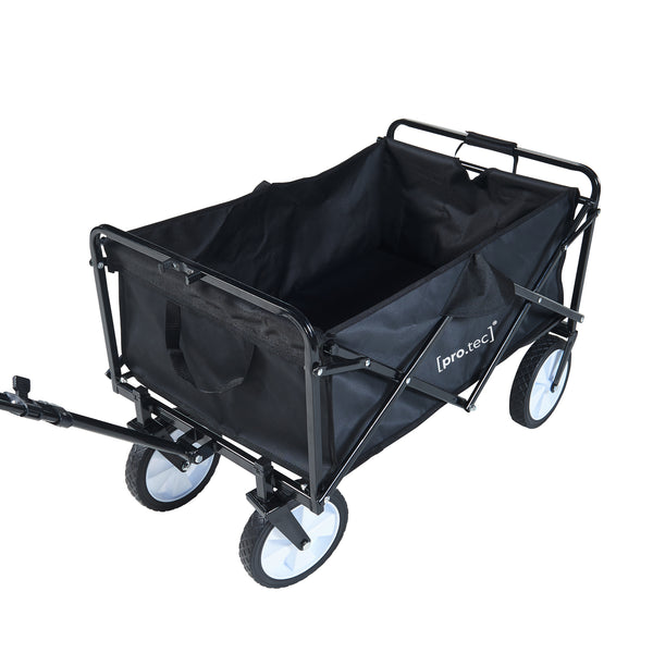 Chariot de jardin Stenlille pliable capacité de charge 80 kg noir pro.tec