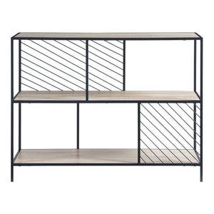 Konsolentisch Övertorneå 100x30x75 cm Schwarz/Eiche [en.casa]