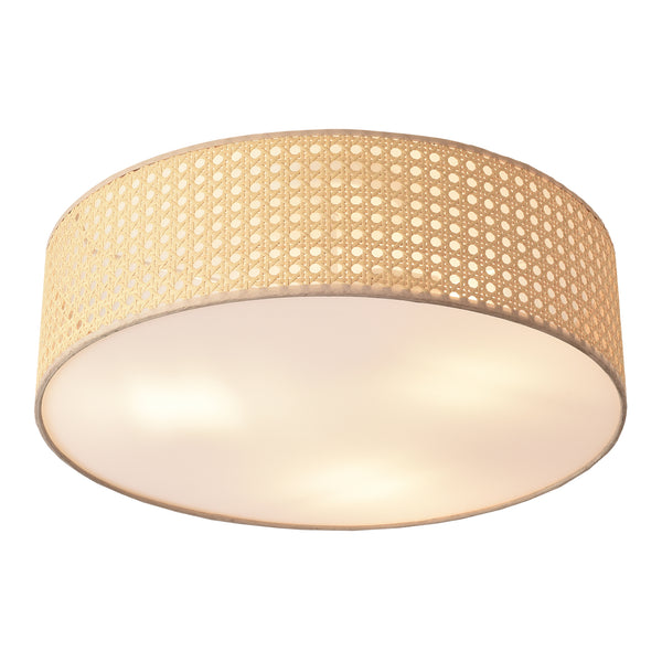 Plafoniera Ascot con Paralume Cilindrico - Effetto Rattan lux.pro 