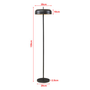 Lampada da Terra Barton con Paralume Tamburo Piatto - Metallo Nero lux.pro 