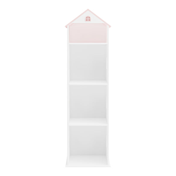 Libreria Vipsali a Forma di Casa per Cameretta 140 x 40 x 35 cm - Bianco / Rosa [en.casa]