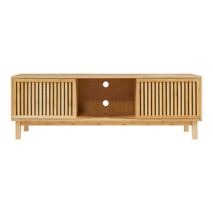 Mobile TV Ypäjä con Ante Scorrevoli 150x42x50 cm Bambù Naturale [en.casa] 
