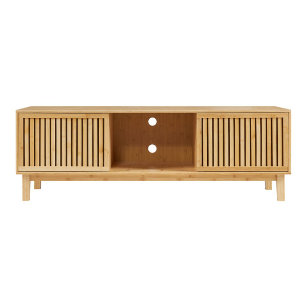 Mobile TV Ypäjä con Ante Scorrevoli 150x42x50 cm Bambù Naturale [en.casa] 