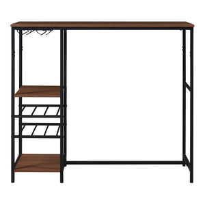 Table de bar Stjørdal 120 x 40 x 105 cm noir effet noyer [en.casa]