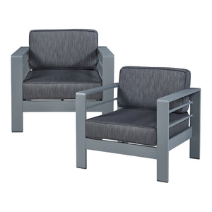 Salon de jardin 4 pièces Avise anthracite gris foncé casa.pro
