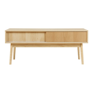 Meuble TV Landskrona 115 x 40 x 48 cm effet chêne [en.casa]