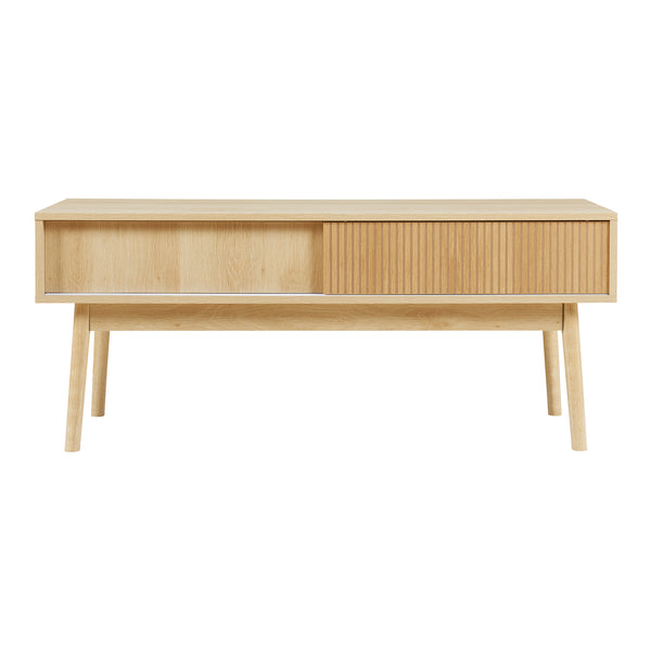 Meuble TV Landskrona 115 x 40 x 48 cm effet chêne [en.casa]