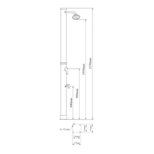 Douche solaire de jardin Frerievn 215 cm 18 L casa.pro