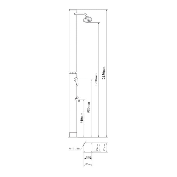 Douche solaire de jardin Frerievn 215 cm 18 L casa.pro