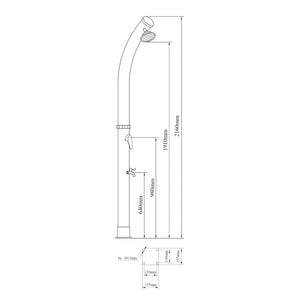 Douche solaire de jardin Kebomi 216 cm 18 L casa.pro