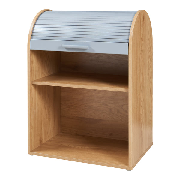 Armoire basse à rideau Kavlinge bambou 80 x 60 x 40 cm gris naturel [en.casa] 