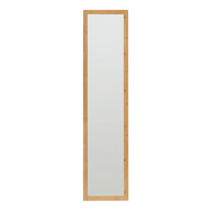 Scaffale da Terra AS con Specchio Frontale a Figura Intera 170x40x35 cm Naturale/Bianco [en.casa]
