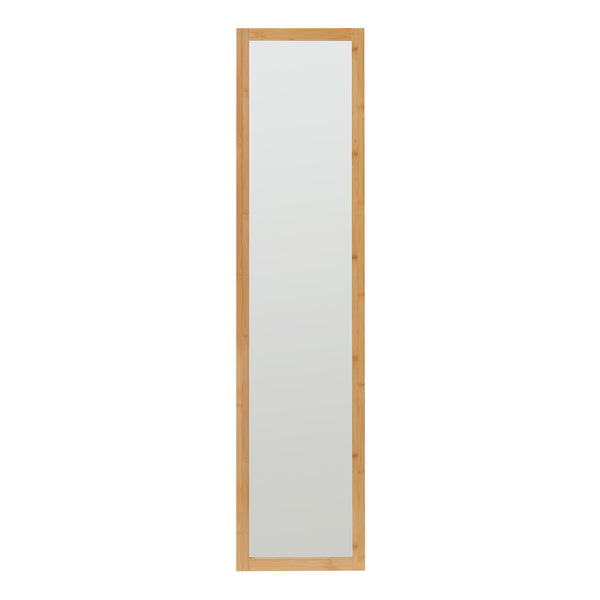 Scaffale da Terra AS con Specchio Frontale a Figura Intera 170x40x35 cm Naturale/Bianco [en.casa]