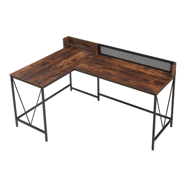 Bureau Frelvepirg 165 x 110 x 90 cm noir effet noyer [en.casa]