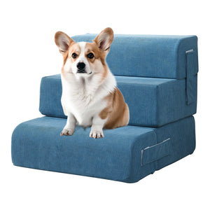 Escalier pour animaux Joelerhatra 45 x 50 x 45 cm bleu [en.casa]