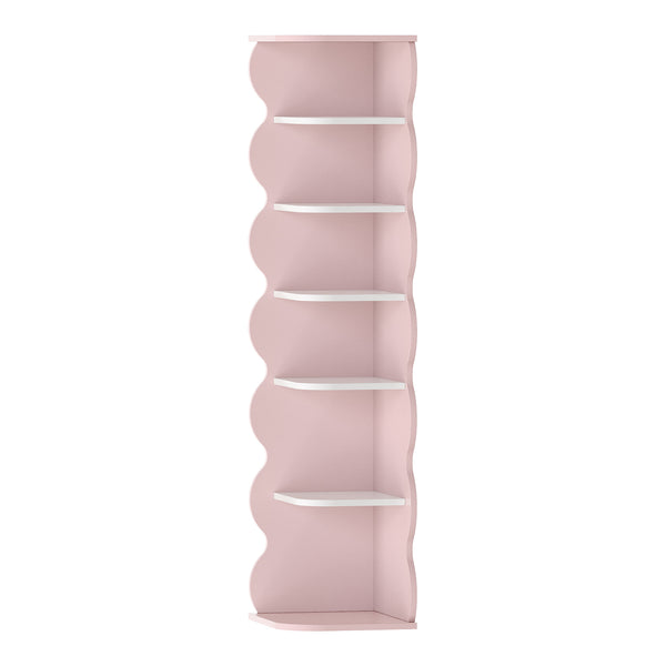 Kinder-Eckregal Vestnes 108x27x27 cm Cotton Candy/Weiß [en.casa]