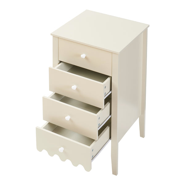 Commode Luspoo avec 4 tiroirs 82 x 40 x 40 cm blanc crème [en.casa] 