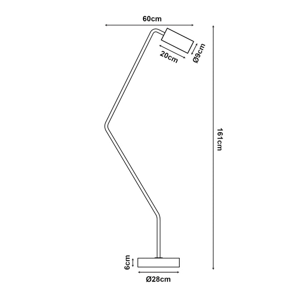 Lampadaire Vatka GU10 métal noir / marbre blanc lux.pro