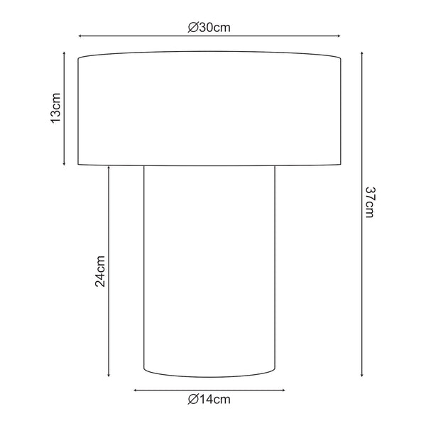 Lampe de table Kömn E27 37 x 30 cm marron lux.pro