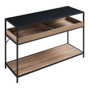 Table console Belana 110 x 40 x 80 cm noir effet chêne [en.casa]