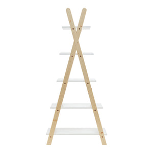 Bibliothèque pour enfants Vanlilu 145 x 65 x 32 cm naturel blanc [en.casa]