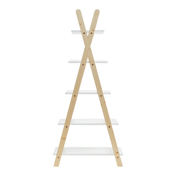 Bibliothèque pour enfants Vanlilu 145 x 65 x 32 cm naturel blanc [en.casa]