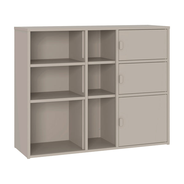 Armoire à dossiers Kliri métallique 100 x 32 x 81 cm couleur camel [en.casa]