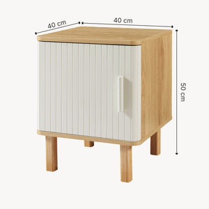 Table de nuit Ferrersp 50 x 40 x 40 cm effet chêne / couleur sable [en.casa] 