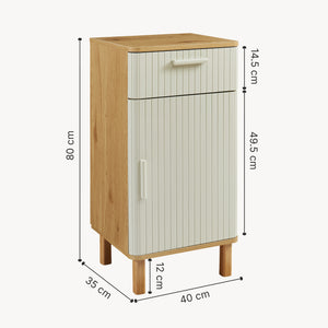 Armoire de salle de bain Ferrersp 80 x 40 x 35 cm effet chêne / couleur sable [en.casa] 