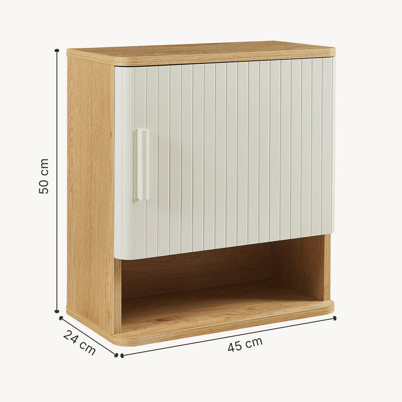 Croquis coté Armoire suspendue de salle de bains Ferrersp 50 x 45 x 24 cm effet chêne / sable [en.casa] 