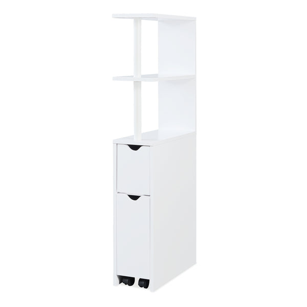 Scaffale da Bagno Fadeskimma Mobile Contenitore con Ripiani Cassetto e Scomparto Estraibile 113 x 19 x 45 cm - Bianco [en.casa] 