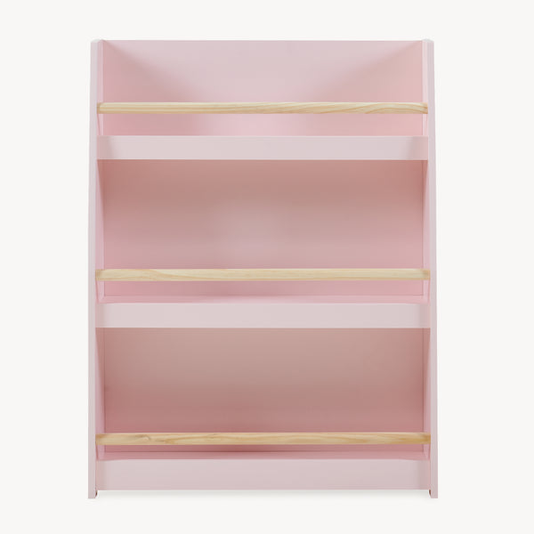 Libreria Virer per Bambini Scaffale Montessori per Cameretta a 3 Scomparti 78 x 60 x 18 cm - Rosa [en.casa]