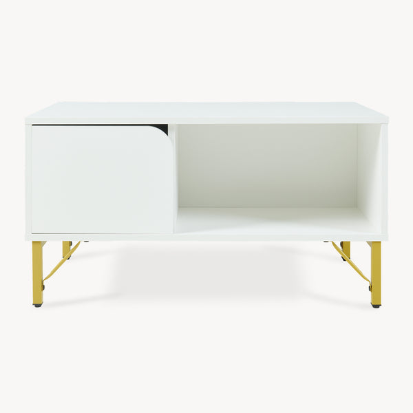 Table basse Reyri 80 x 45 x 42 cm blanc / doré