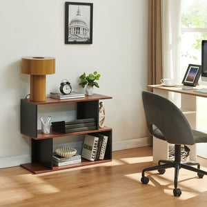 Table d’appoint Trond 80 x 29 x 60 cm noir effet noyer [en.casa]