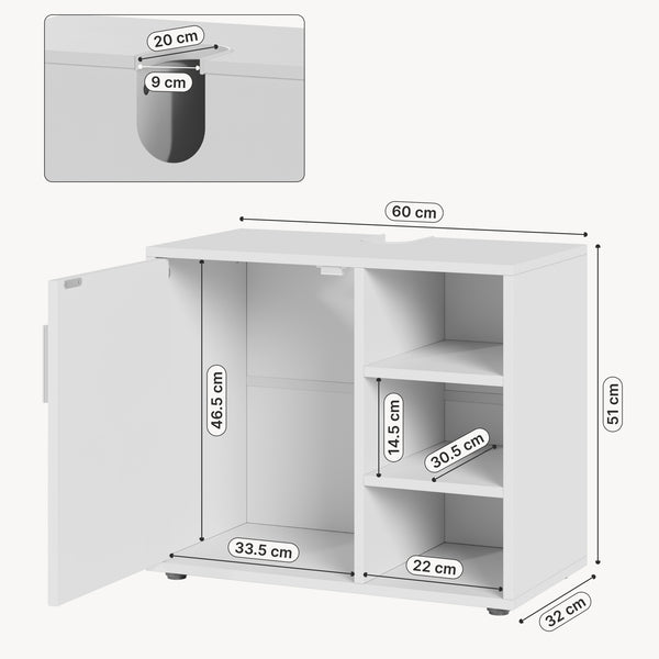 Meuble sous-vasque Kulaik 51 x 60 x 32 cm blanc [en.casa]