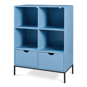 Libreria Colwyn a 4 Ripiani e 2 Cassetti Scaffale da Terra 105 x 80 x 40 cm - Blu [en.casa]