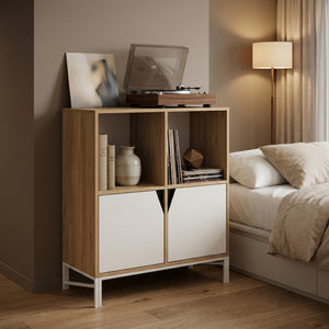 Buffet Kerrköndam 94 x 76 x 40 cm effet chêne blanc [en.casa]
