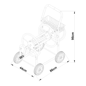 Enrouleur de Tuyau 3/4 pouce pour tuyau jusqu'à 70 m vert [pro.tec]