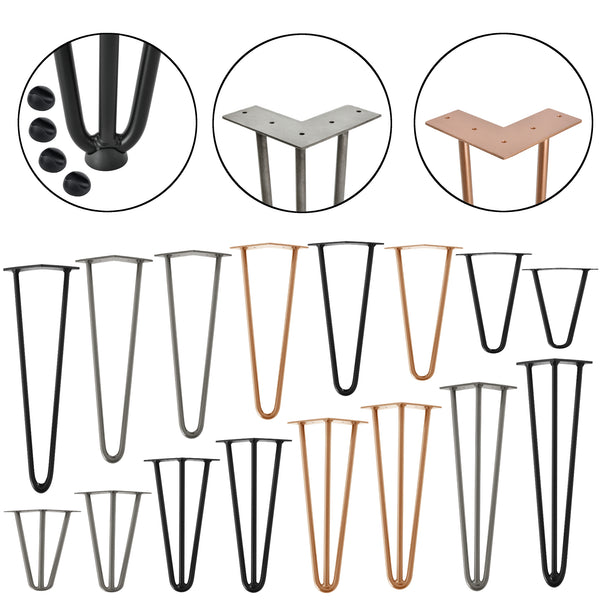 [en.casa] Pieds de table en épingles à cheveux – set de pieds en épingles à cheveux  (4 piéces)