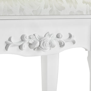 [en.casa] Coiffeuse Table de Maquillage avec 1 Miroir Inclinable et 4 Tiroirs et 1 Tabouret Confortable MDF et Bois 141 x 75 x 40 cm Blanc