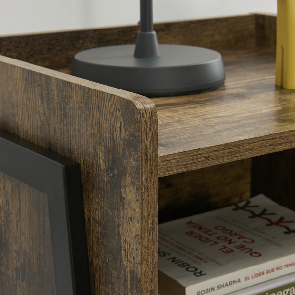 Table de Chevet Andernach Effet Bois et Noir 52 x 42 x 35 cm [en.casa]