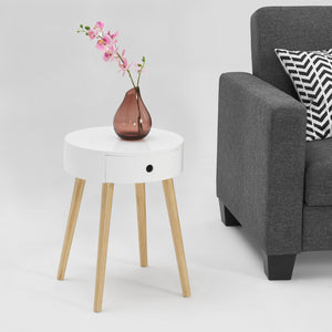 Table de Chevet Aurich Blanc 50 x 38 x 38 cm [en.casa]