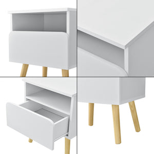 Table de Nuit Dargaville 50 x 40 x 34 cm Blanc [en.casa]