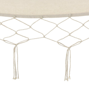 Chaise Hamac à Franges Fauteuil Suspendu avec Cordes Tressées pour Intérieur Extérieur Jusqu'à 150kg 200x80cm Crème [casa.pro]