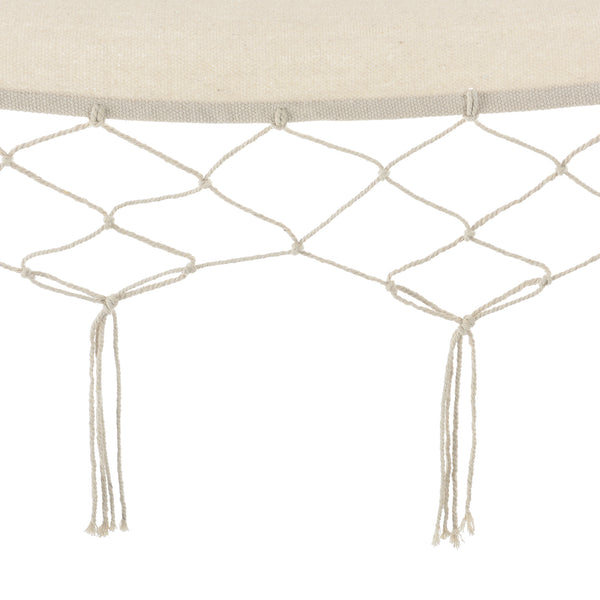 Chaise Hamac à Franges Fauteuil Suspendu avec Cordes Tressées pour Intérieur Extérieur Jusqu'à 150kg 200x80cm Crème [casa.pro]