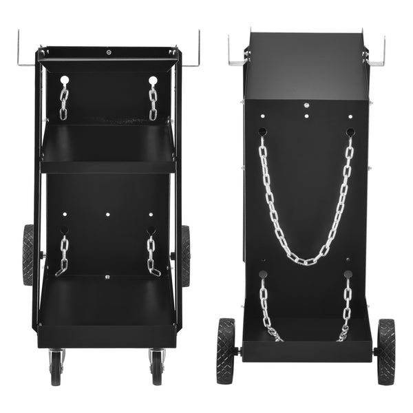 Carrello Porta Saldatrice con 3 Ripiani e Portabombola in Acciaio pro.tec.